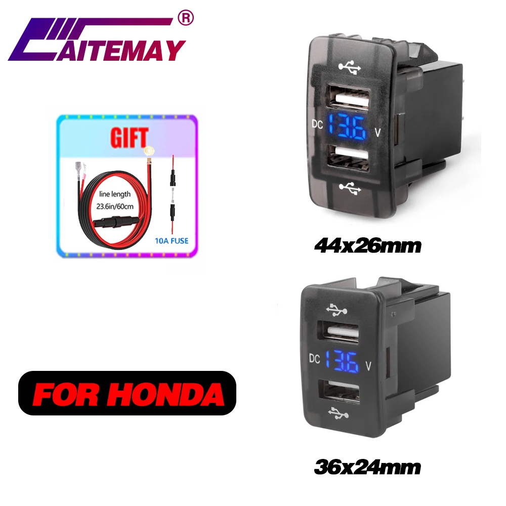 Новинка автомобильное зарядное устройство с двойным USB QC 12-24 в вольтметр