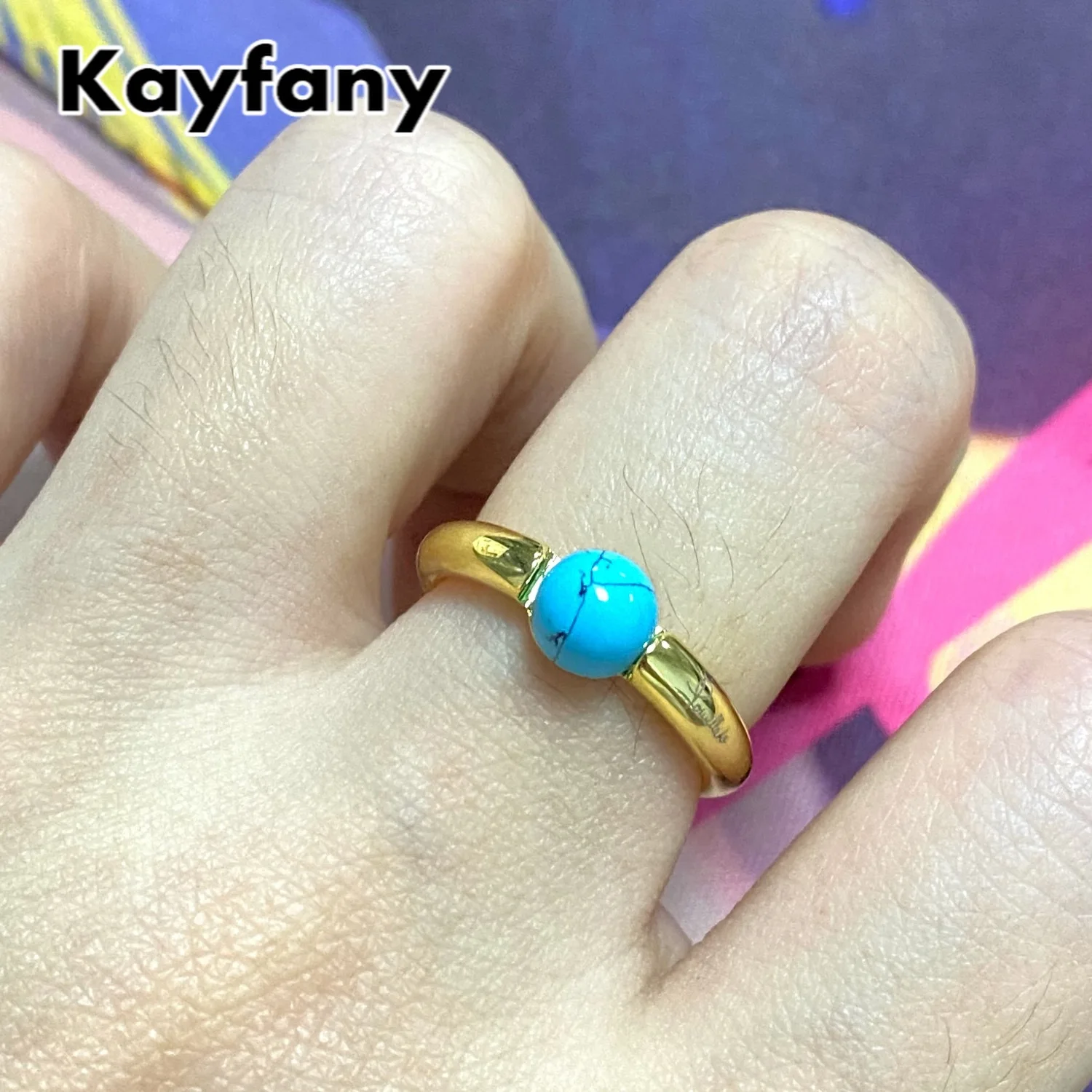 

Pomellato Ring 23 Colors Simple Candy Round Ring Natural Purple Mica Turquoise Onyx Ring for Women Birthday Gift