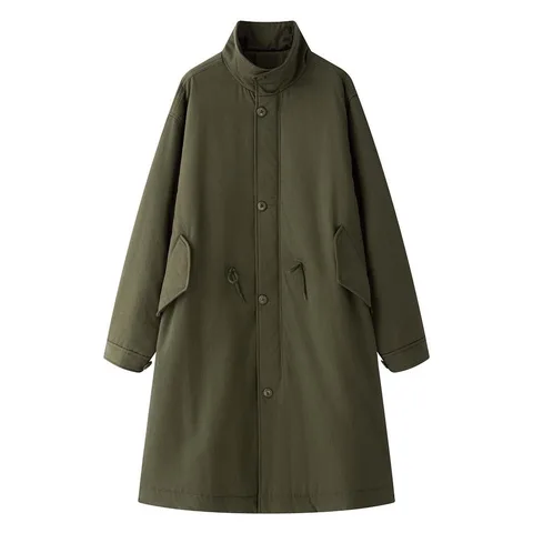 HanOrange 2025 женский армейский зеленый парка из лиоцелла и хлопка