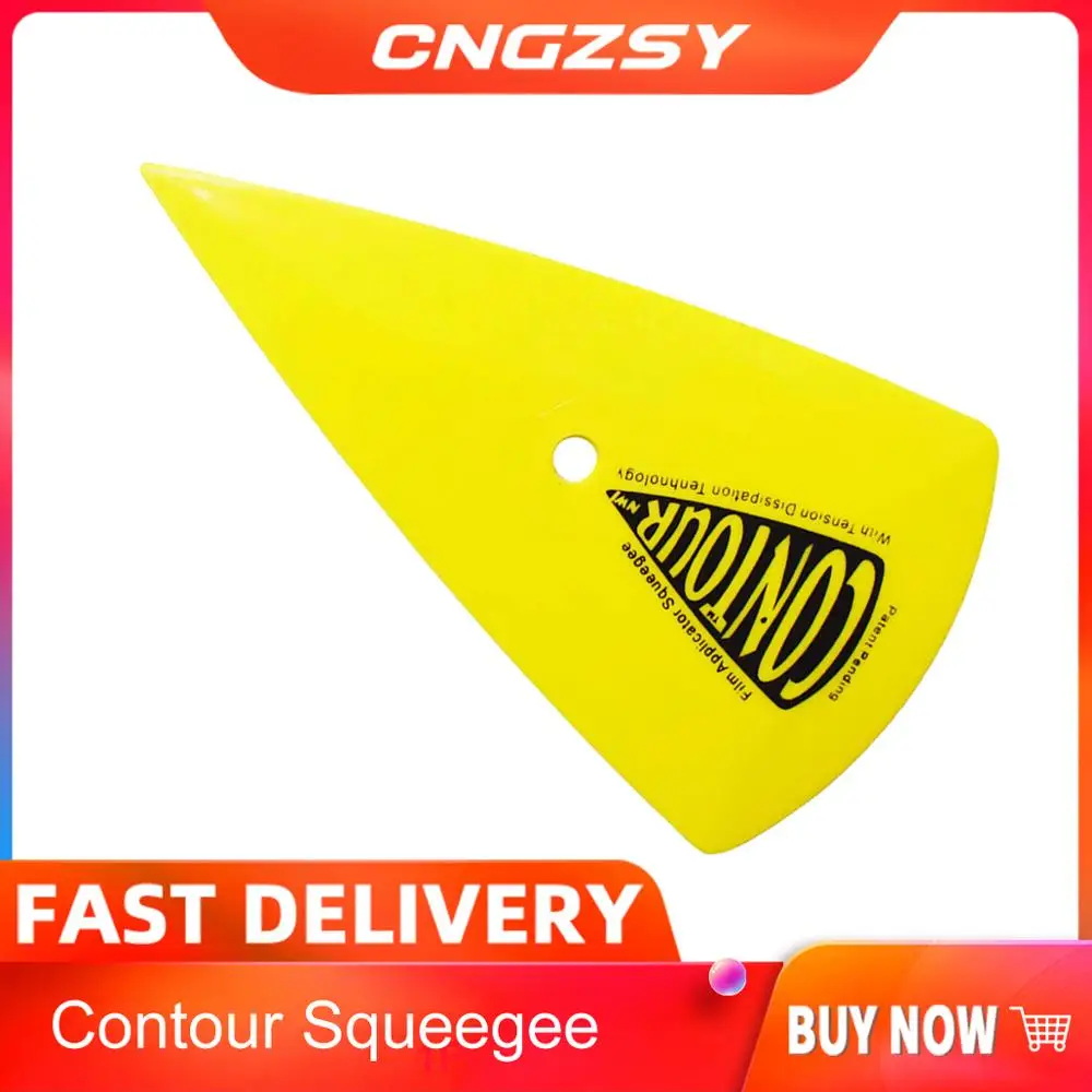 

Plastic Yellow Car Film Tools Triangle Scraping Applicator Sharp Squeegee Bubble Scraper Contour Corner Hard Card Scraper A13