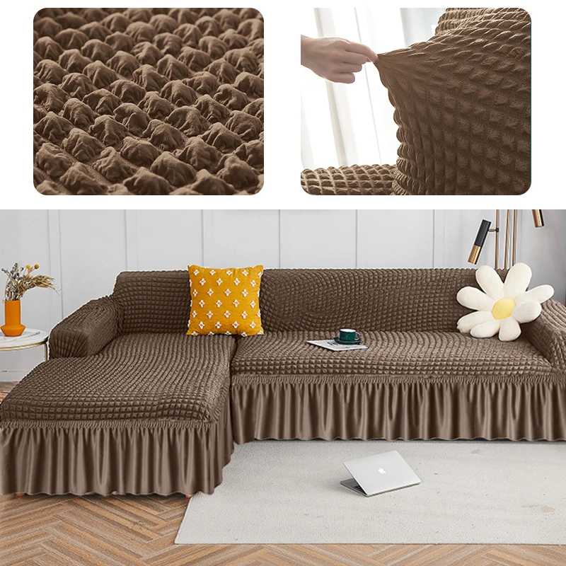 

Skirt Corner Sofa Cover Breathable Stretch Sofa Covers Sofa Chaise Cover Lounge For Home Living Room Garden Furniture Protector