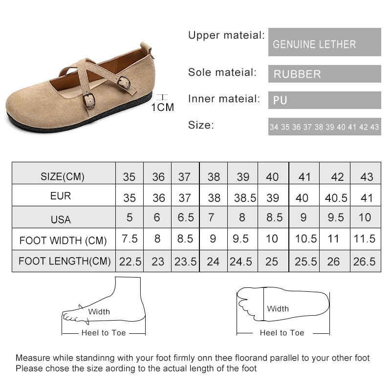 AIYUQI Genuine Leather Mary Jane Shoes Women Retro 2023 New Summer Round Head Women's Flats Casual Loafers For Women