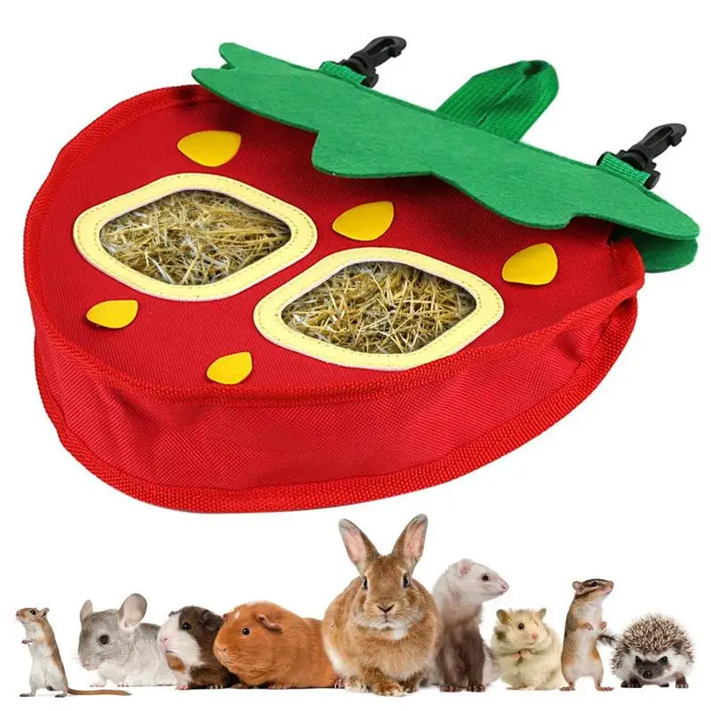 

Hay Bag Hanging Pouch Feeder Holder Bag For Rabbit Guinea Pig Small Animals Feeding Dispenser Container House Pet