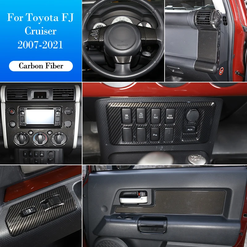 

For Toyota FJ Cruiser 2007-2021,Inner Handle,Steering Wheel,Dashboard Gears,Panel Sticker,Interior Modification,Car Accessories