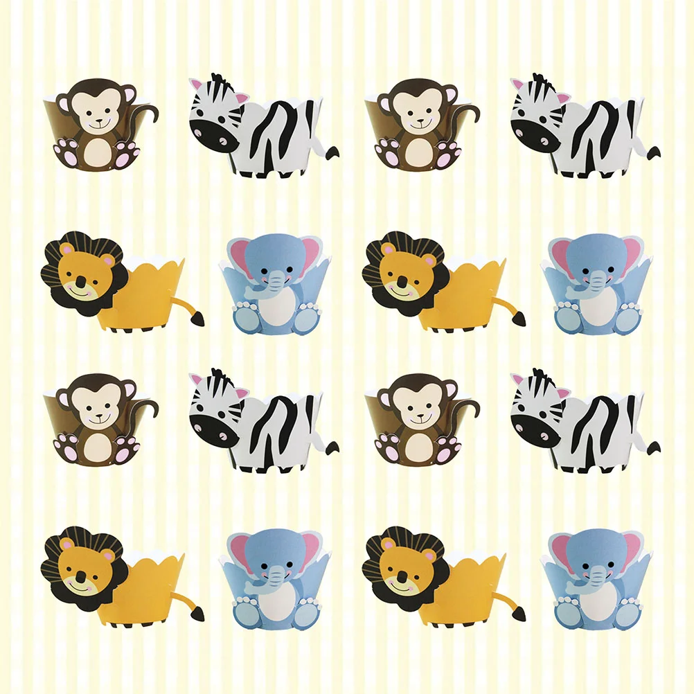 

24 Sets Paper Cake Decals Muffin Wrapper Cupcake Liners Dessert Wraps Cartoon Cupcake Wrapper Slice Freshness Wrappers