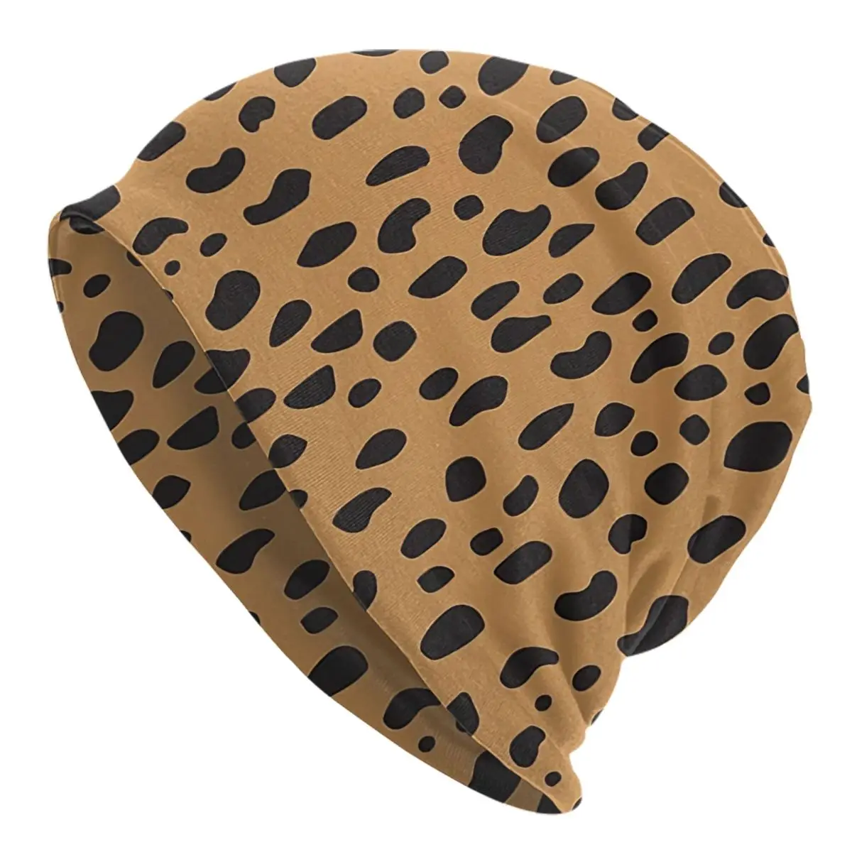 Leopard Spotted Print Caps Men Women Unisex Streetwear Winter Warm Knit Hat Adult funny Hats