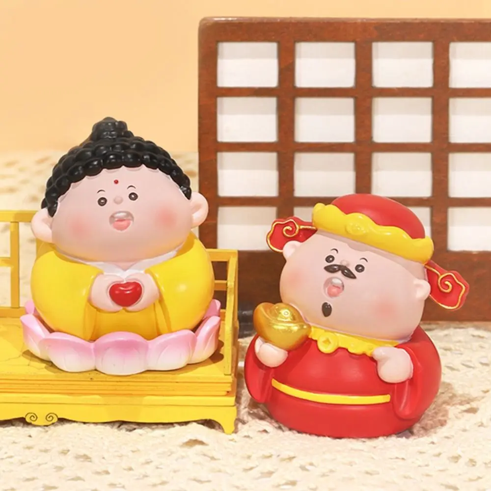 Cos Шакьямуни фигурка из смолы украшения основа лотоса Бог богатства мини-модель