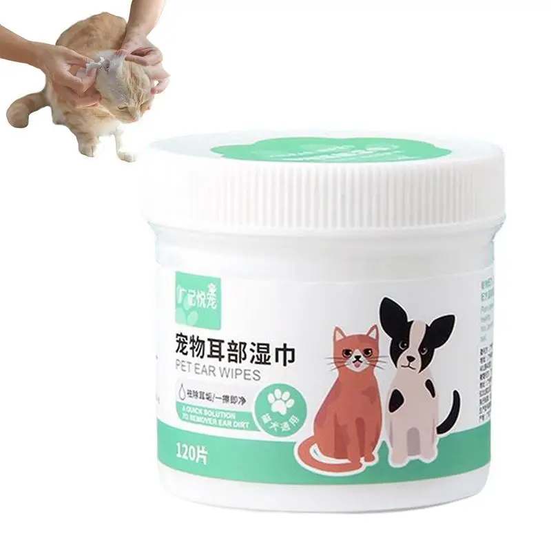 

Cat And Dog Ear Wipes Pet Ear Stain Cleaning Wipes Portable Ear Cleaner Veterinary Strength Ear Wipes For Dogs And Cats 120 Pcs