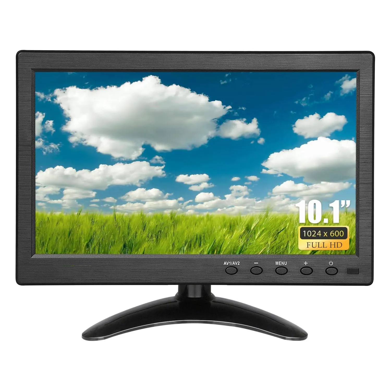Фото Uvusee 10,1-дюймовый небольшой портативный IPS HDMI-монитор 1080P 1024x600 Встроенный динамик HDMI VGA AV BNC Вход для ПК Игры Камера видеонаблюдения №1