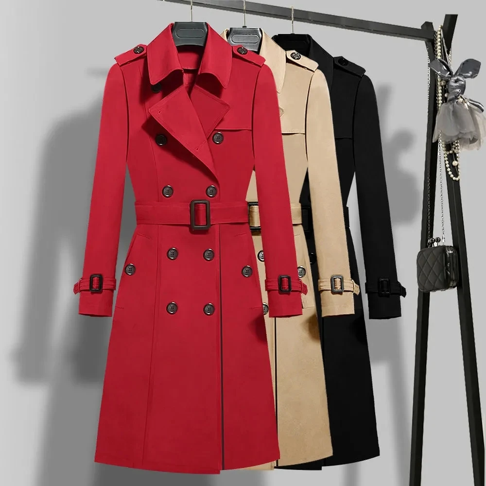 

Windbreaker Jacket Female Spring Autumn 2022 New Temperament Fashion Loose Outwear Womens Plus Size Long Casual Trench Coat Tide