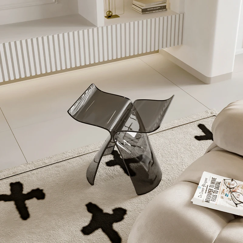 Прозрачный акриловый табурет Стул-диван для гостиной Табурет-бабочка Туалетный