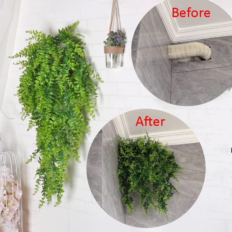 

Artificial Green Plants Hanging Ivy Leaves Radish Seaweed Grape Fake Flowers Vine Home Garden Tropical Wall Party Decoration