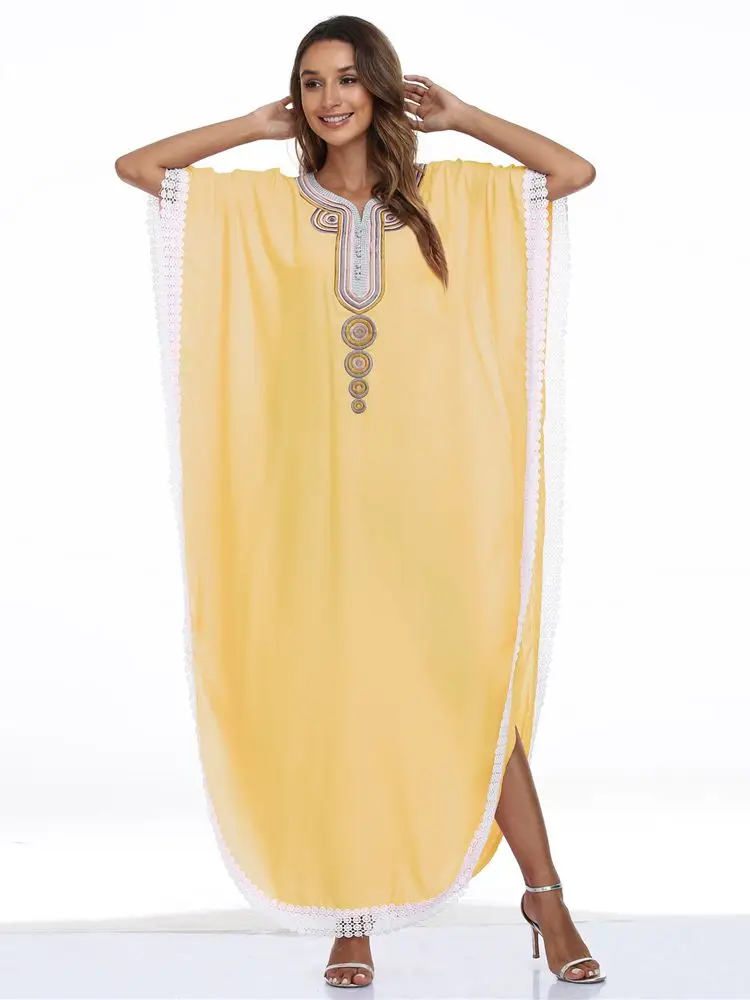 Рамадан Eid Mubarak, летняя Abaya Дубай, Турция, мусульманское арабское платье макси, кафтаны для женщин, длинное женское платье