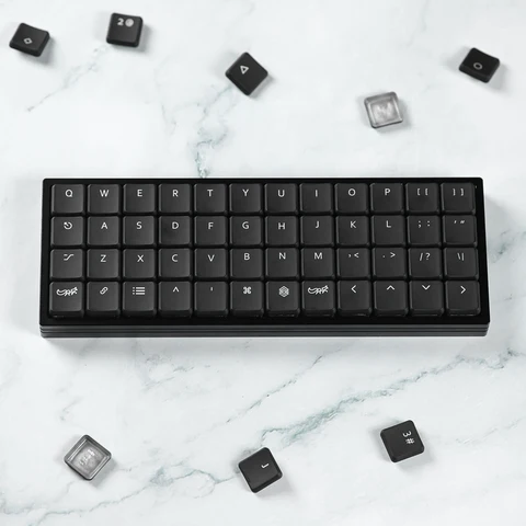 CFX черные прозрачные низкопрофильные колпачки PBT для Kailh 1350