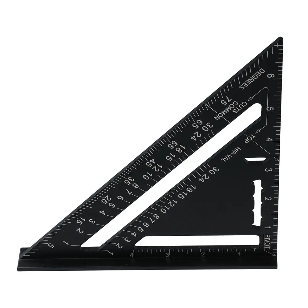 

Guide Tool Protractor Imperial system Gauge Triple-cornered Ruler Aluminum Alloy Angle Ruler Triangular Ruler