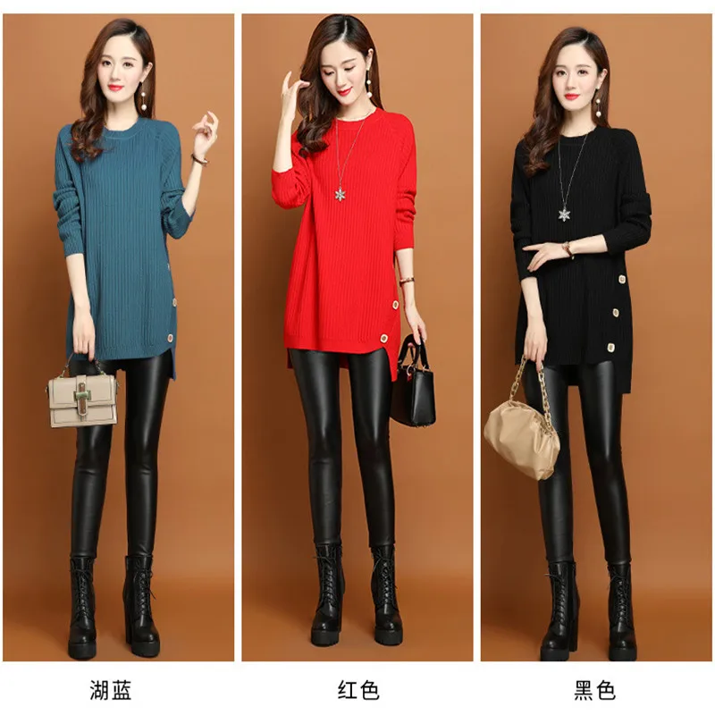 

Sweater Women's Pullover Knitwear Loose Solid Color Top All-match Korean Fashion Trending Sweater Top Lady Style Dropshipping