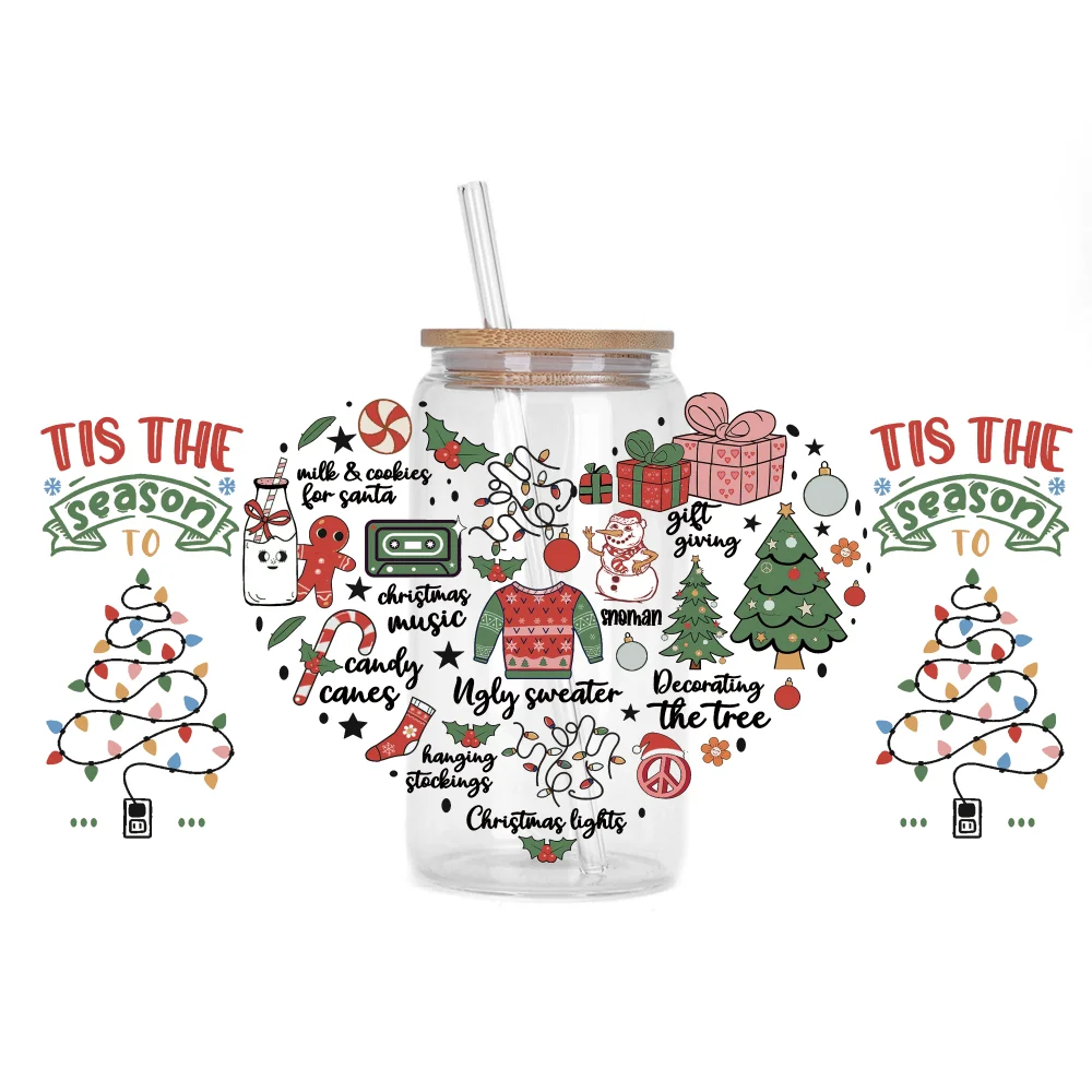 Рождественская серия легкие водонепроницаемые наклейки сделай сам 3D переводы