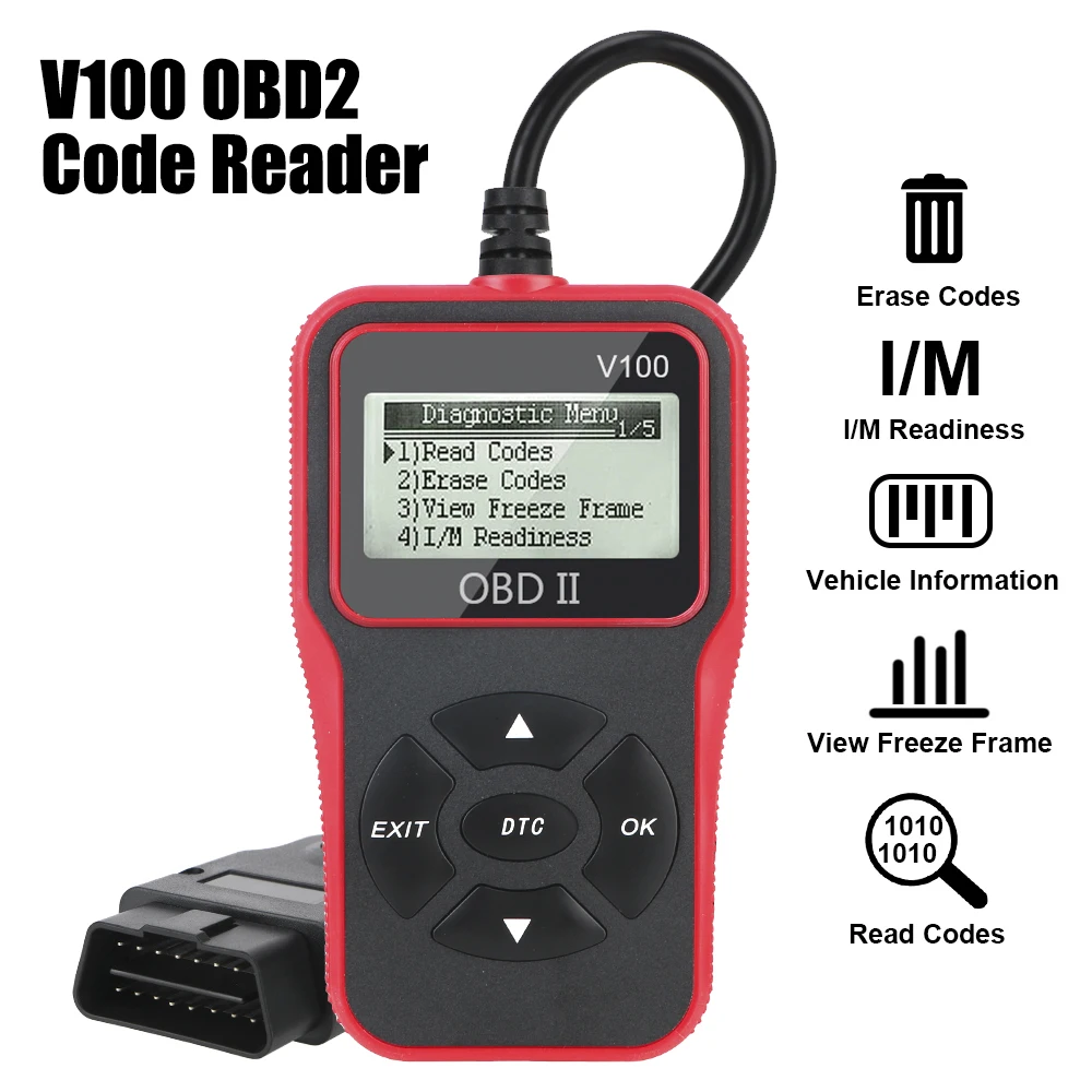 V100 OBD 2 сканер OBD2 считыватель кодов цифровой дисплей Автомобильные диагностические инструменты универсальные автомобильные аксессуары