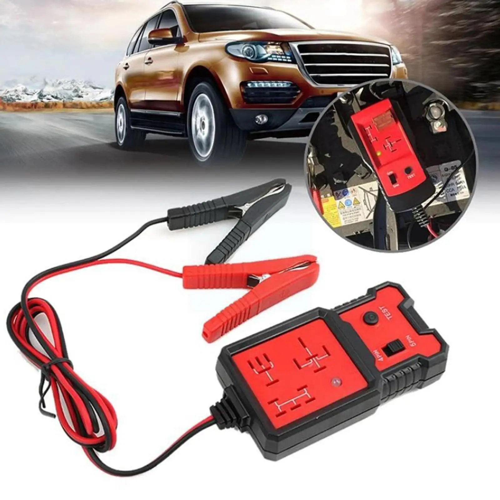 

Automotive Relay Tester 12V Car Relay Tester Electronic Voltage Tester 4 Pin 5 Pin Universal For Cars Auto Battery Checker M2D6