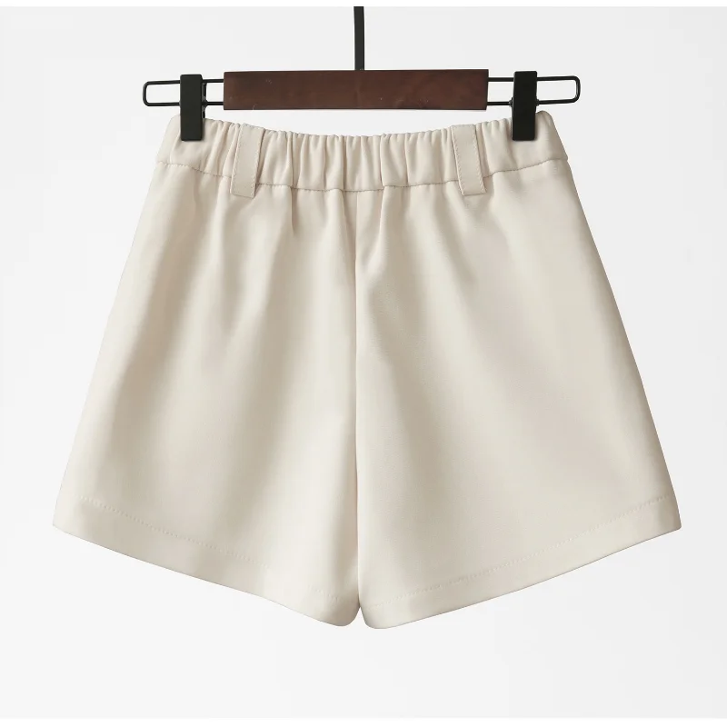 Fashion Shorts Women 2023 Summer New High Waist Thin Wide Leg A-line Black Outer Wear Suit Thin Style Casual Pants Biker Shorts