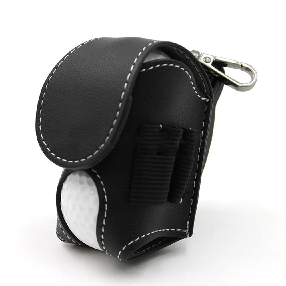 Leather Pocket Wear-resisting Golf Accessories Golf Ball Storage Golf Ball Golf Waist Holder Bag Keychain Package