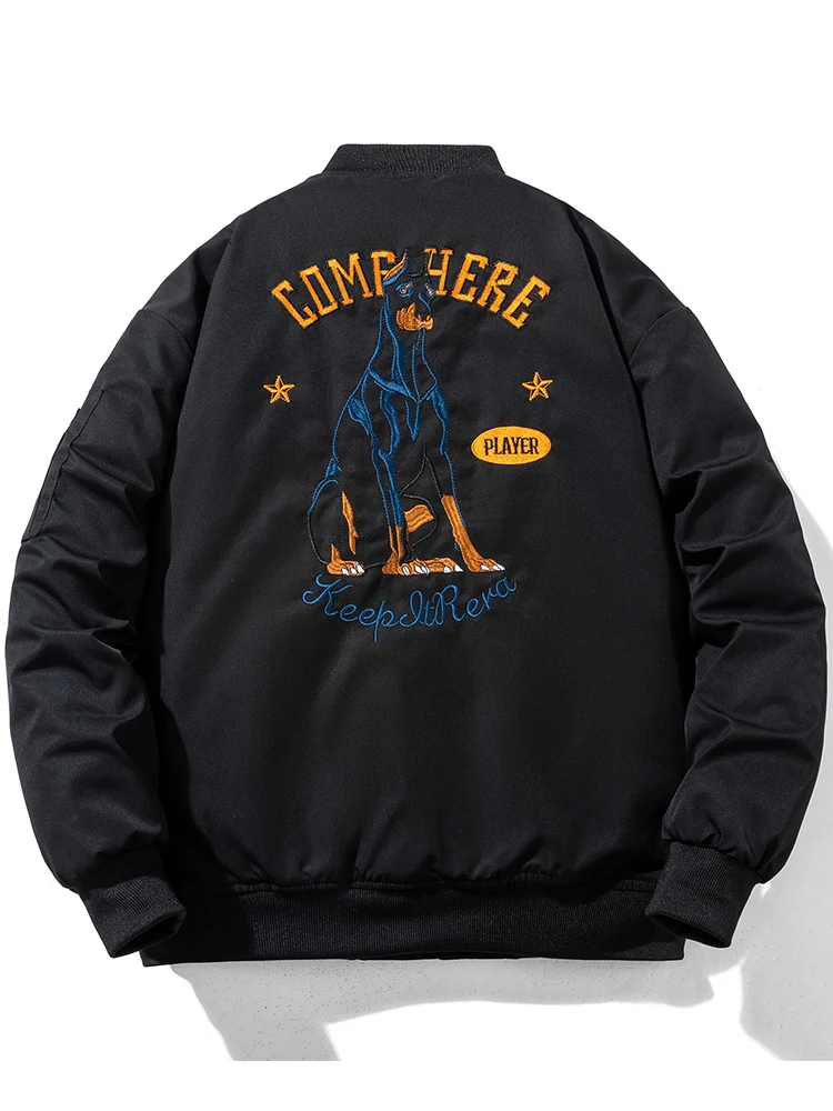 Куртка-бомбер с вышивкой для мужчин и женщин модная зимняя бейсбольная куртка в