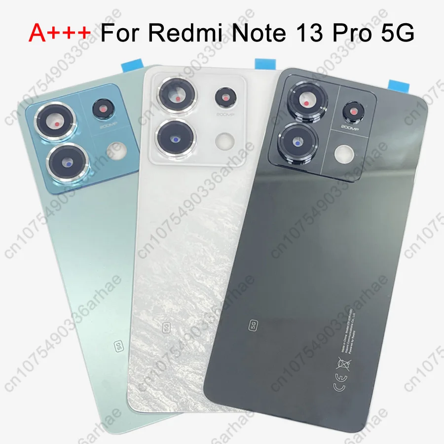 Фото Задняя стеклянная крышка Note 13Pro для Xiaomi Redmi Note 13 Pro 5G, задняя крышка батарейного отсека, сменная задняя дверь, панель корпуса, крышка батарейного отсека №1