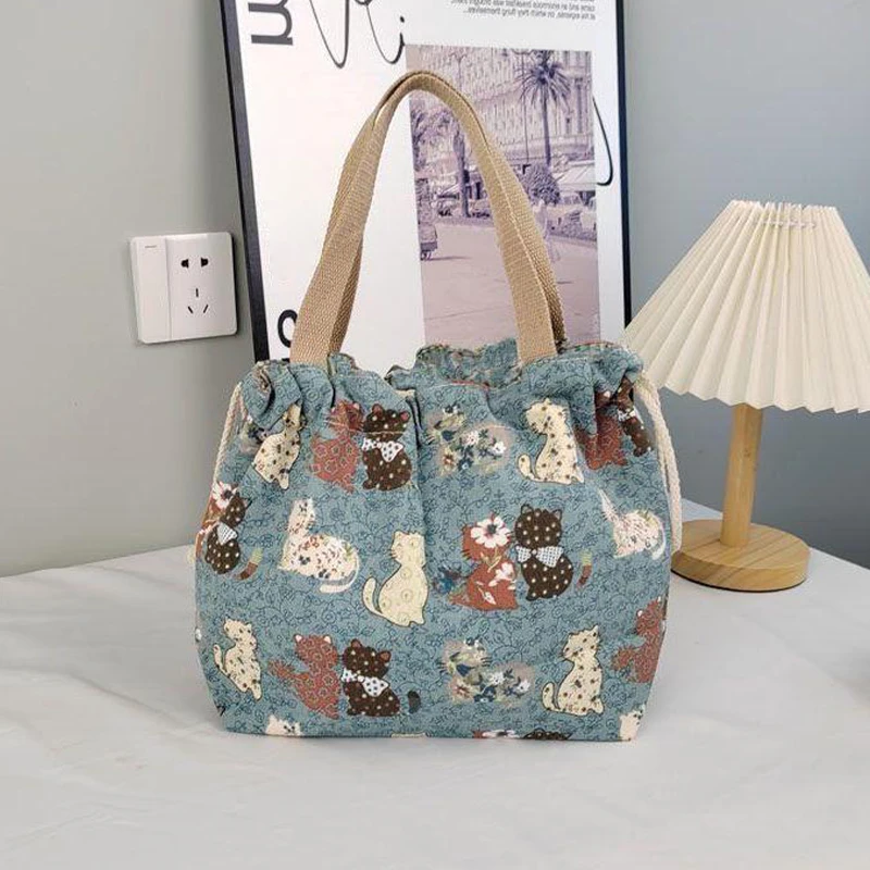 Модная повседневная сумка с принтом вместительная сумка-тоут для ланча