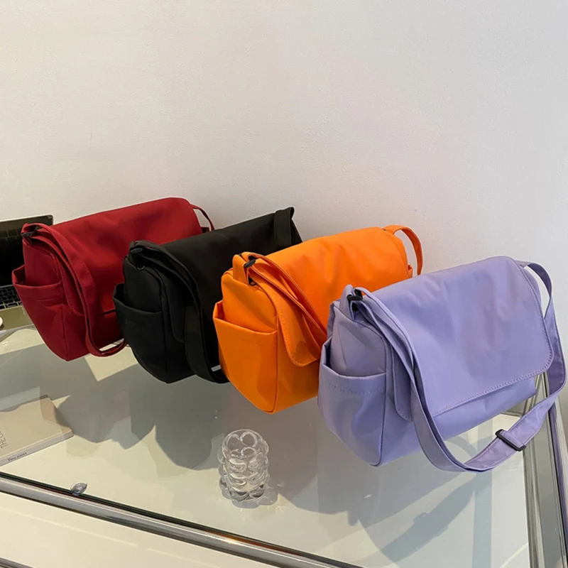 

Вместительные сумки-мессенджеры для женщин, повседневные дамские сумочки через плечо из ткани Оксфорд, однотонные дорожные тоуты на ремне