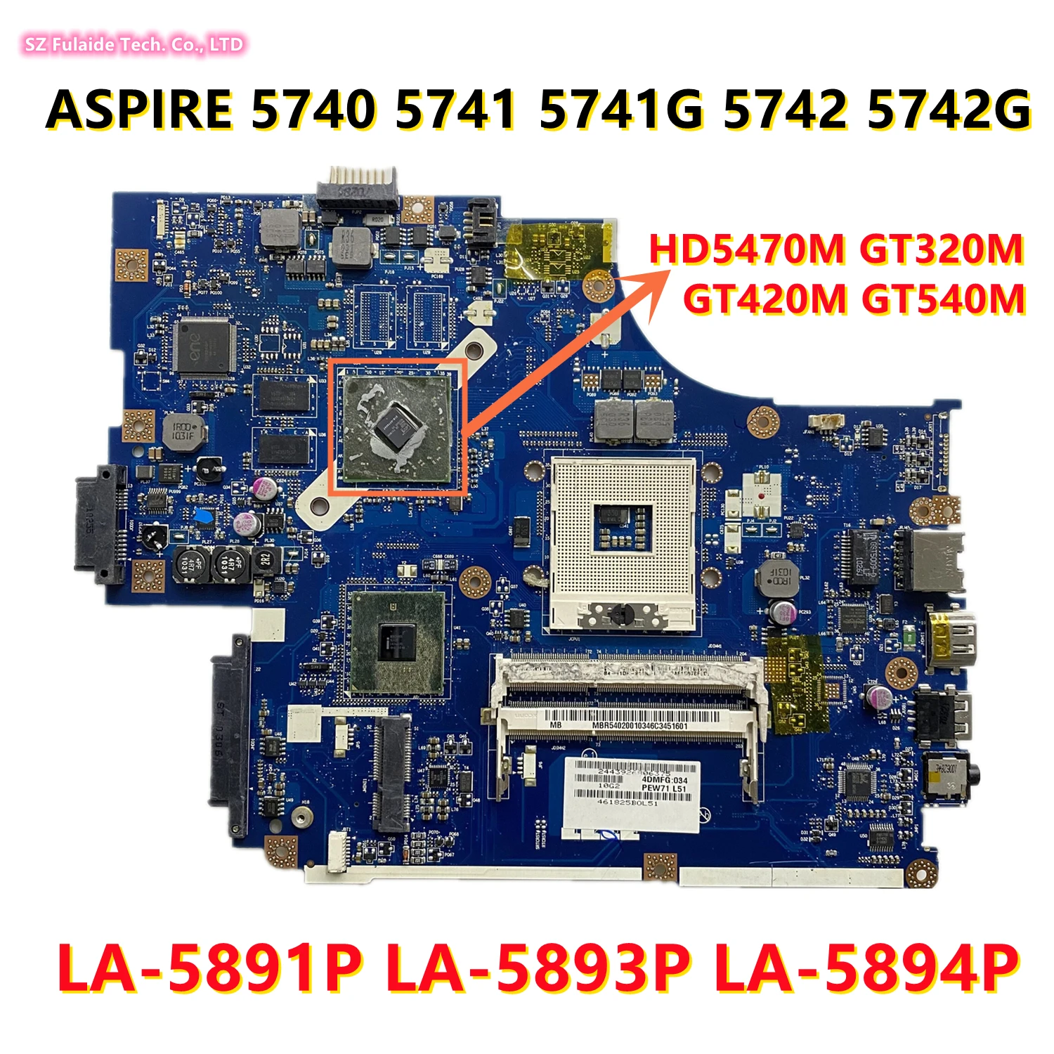 NEW70 LA-5891P LA-5893P LA-5894P For Acer ASPIRE 5740 5741 5741G 5742 5742G Laptop Motherboard With HD5470M GT320M GT420M GT540M