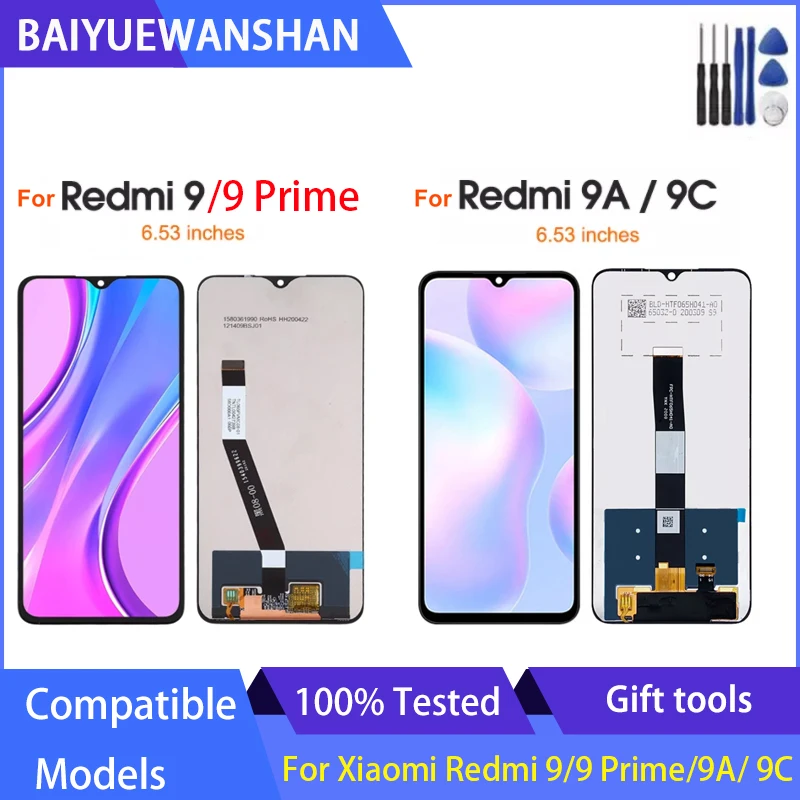 

For Xiaomi Redmi 9 9A 9C LCD Display Touch Screen Digitizer For Redmi 9 M2004J19AG M2004J19C Assembly Replacement Parts