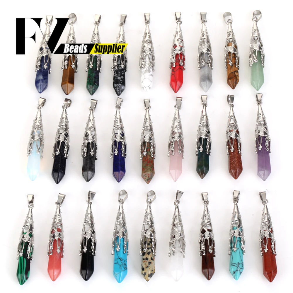 1 шт. 60 мм натуральный кристалл агат кварцевый камень бусины длинные подвески из