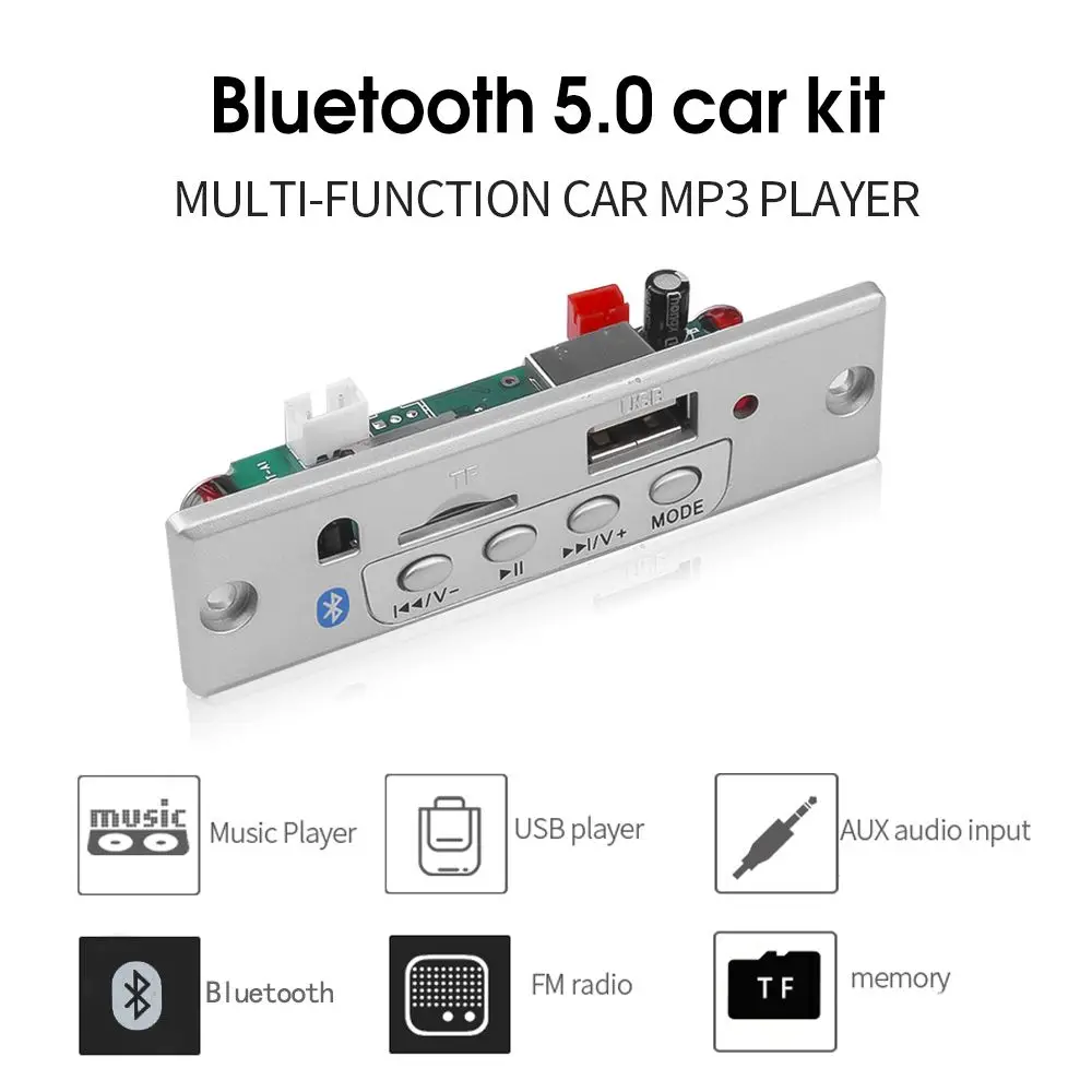 Автомобильный USB MP3-плеер декодер для MP3 с Bluetooth модулем слот карт TF/USB/FM 5/12 в