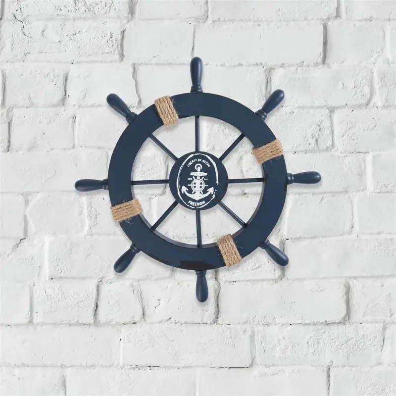 

Mediterranean Nautical Wooden Boat Ship Wheel Helm Wooden Boat Ship Wheel Home Ornament Home Wall Party Decoration Wheel Prop