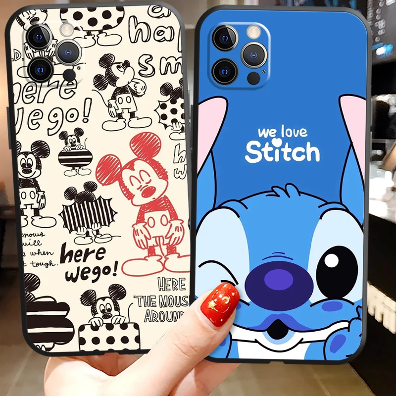 

2022 Disney Cute Phone Cases For iPhone 11 12 Pro MAX 6S 7 8 Plus XS MAX 12 13 Mini X XR SE 2020 Carcasa Back Cover Coque