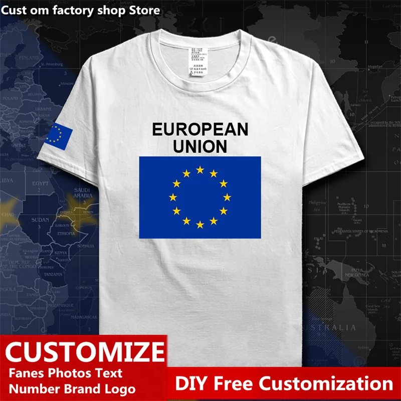 

European Union United in Diversity EU EUR Country T shirt Custom Jersey Fans DIY Name Number LOGO Fashion Loose Casual T-shirt