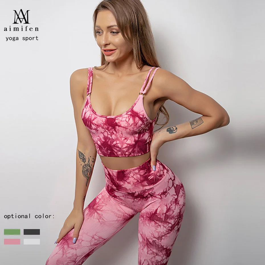 Seamless Women Yoga Set Workout Sport Pants Bra Suits Fitness Shapping Leggings Women Push Up High Waist Running Trousers Tights