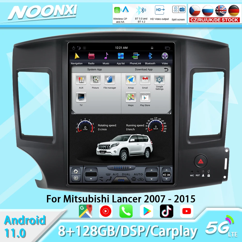 

Экран Tesla Android, интеллектуальная система для Mitsubishi Lancer 2007-2015, автомобильное радио, мультимедийный плеер, GPS-навигация Carplay, 2 Din