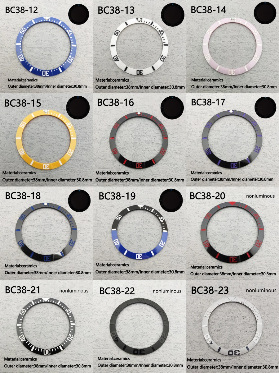 

For 38mm Ceramic Watch Bezel Insert Fit 40mm Watch Case