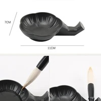 2pcs writing brush pen holder ink stone design of flowers shape plastic ink plate for chinese calligraphy practice art supply
