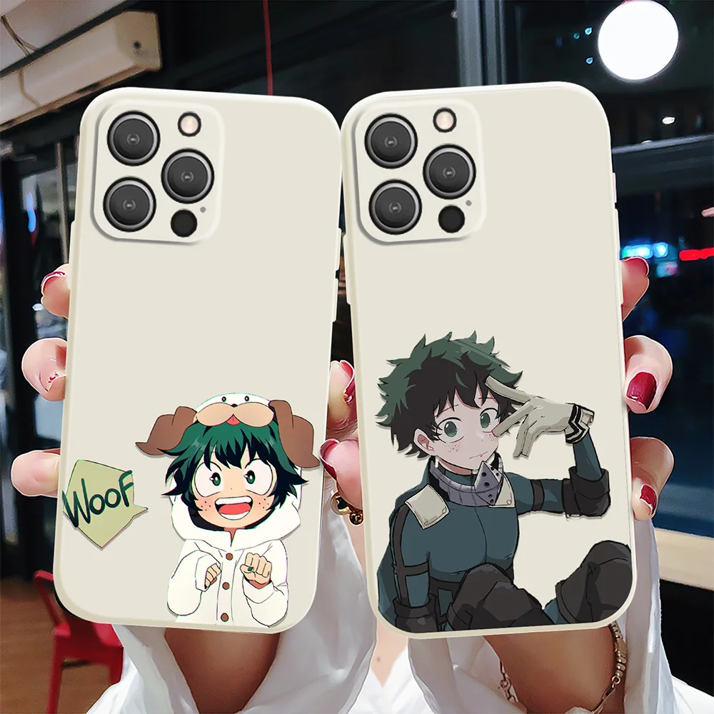 

Manga Case For IPhone 13 12 Mini 11 Pro Max XS X XR 7 8 Plus SE 2022 2020 Soft TPU Protection Fundas My Hero One's Justice