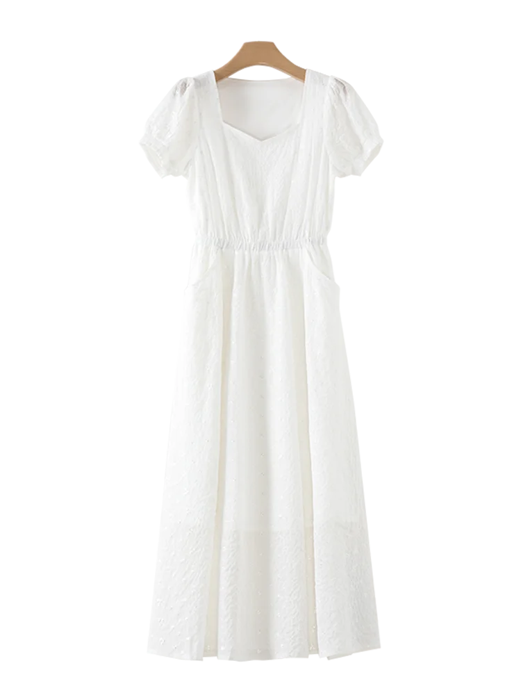 [Вечернее белое прямое платье Broken Code] Вечернее летнее 2024 новое женское с высокой