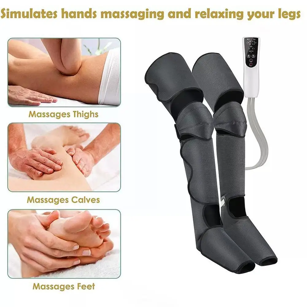 

Leg Air Compression Massager Heated For Foot And Calf Thigh Blood Circulation With Handheld Controller 360° Wrap Massager B C1X0