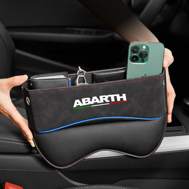 

Suitable Car Seat Storage Box For Fiat Abarth Car Seat Gap Organizer Seat Side Bag Reserved Charging Cable Hole Car Accessories