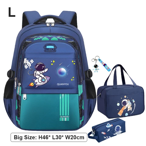 Рюкзак для мальчиков с принтом астронавта, милый легкий школьный ранец для начальной школы, школьный портфель