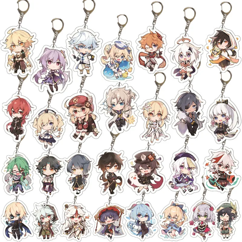 

1PCS Game Genshin Figure Impact Keychain Accessories Key Chain Cartoon Pendant Wholesale Custom Ornament Gifts