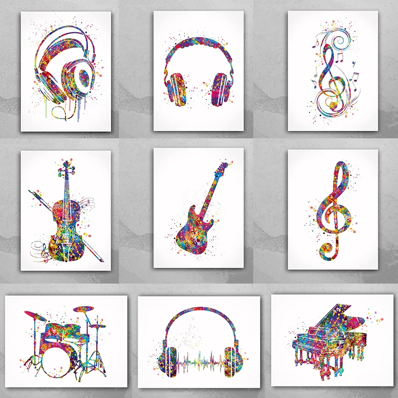 

Плакаты и принты на холсте с изображением музыкальных нот