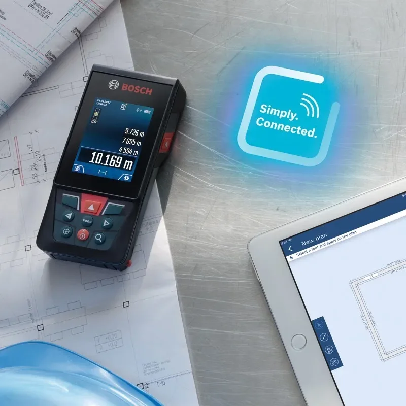 Фото Лазерный дальномер Bosch GLM 100-25C Professional, оптический измеритель расстояния 100 м, точное геодезическое оборудование №5
