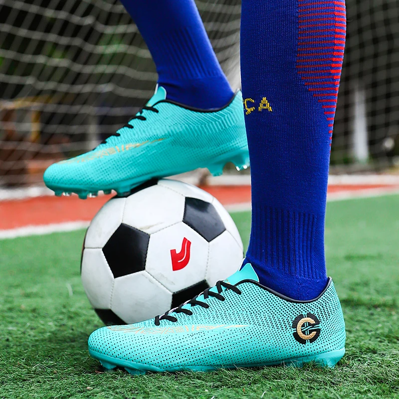 Hot Sale Green Cheap Football Shoes Men FG/TF Soccer Cleats Men Kid Football Sneakers Society Futsal Sneakers chuteiras de campo