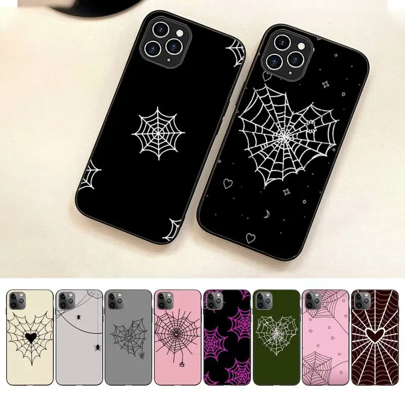 

Cute Spider Web Phone Case For Iphone 7 8 Plus X Xr Xs 11 12 13 Se2020 Mini Mobile Iphones 14 Pro Max Case